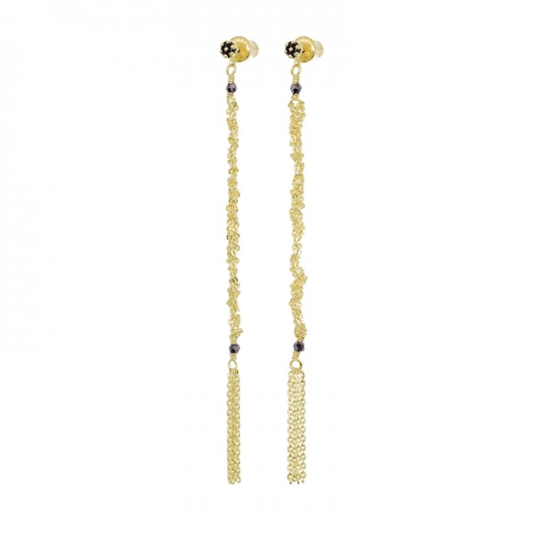 Marie Laure Chamorel ilgi auksuoto sidabro auskarai 